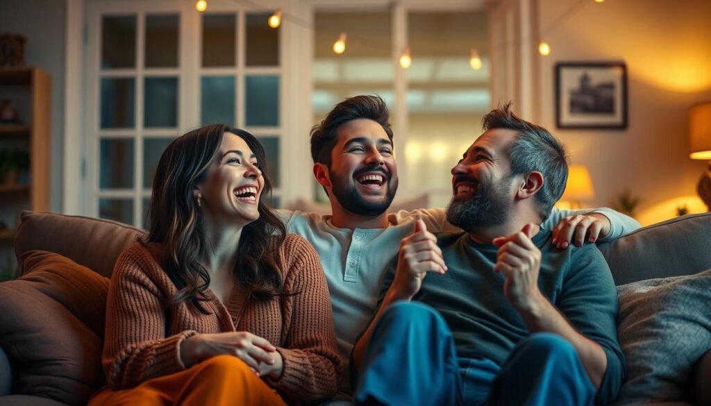 Pareja riendo juntos