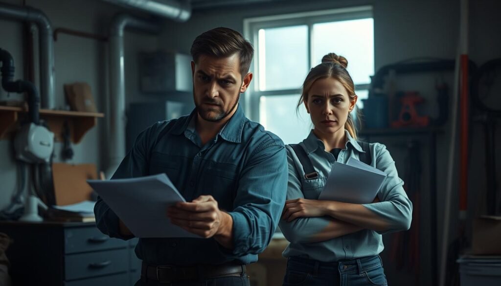 Parejas estresadas en el trabajo